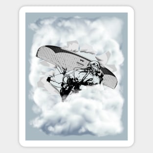 You can fly. Paragliding in the clouds Magnet